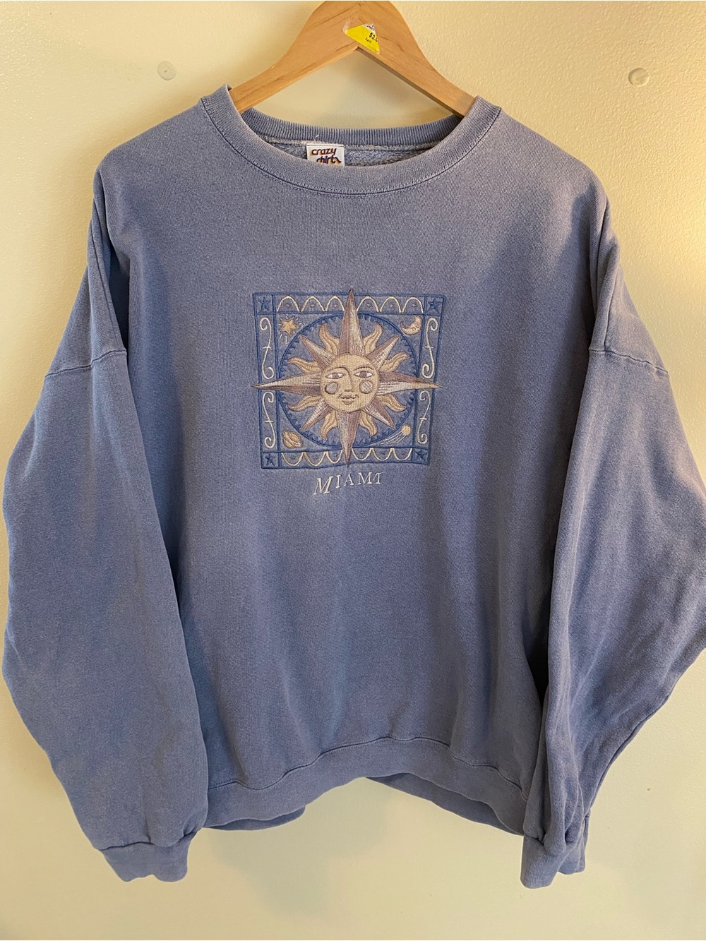 Vintage Crazy Shirts Graphic Miami Blue Pullover Sweatshirt